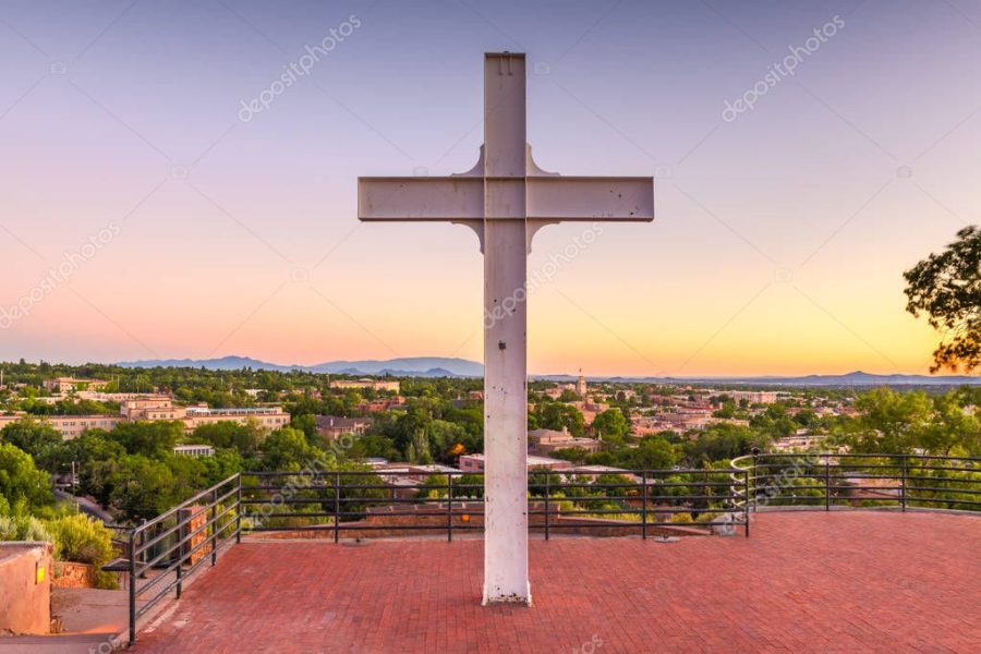 Santa Fe, New Mexico, USA downtown skyline