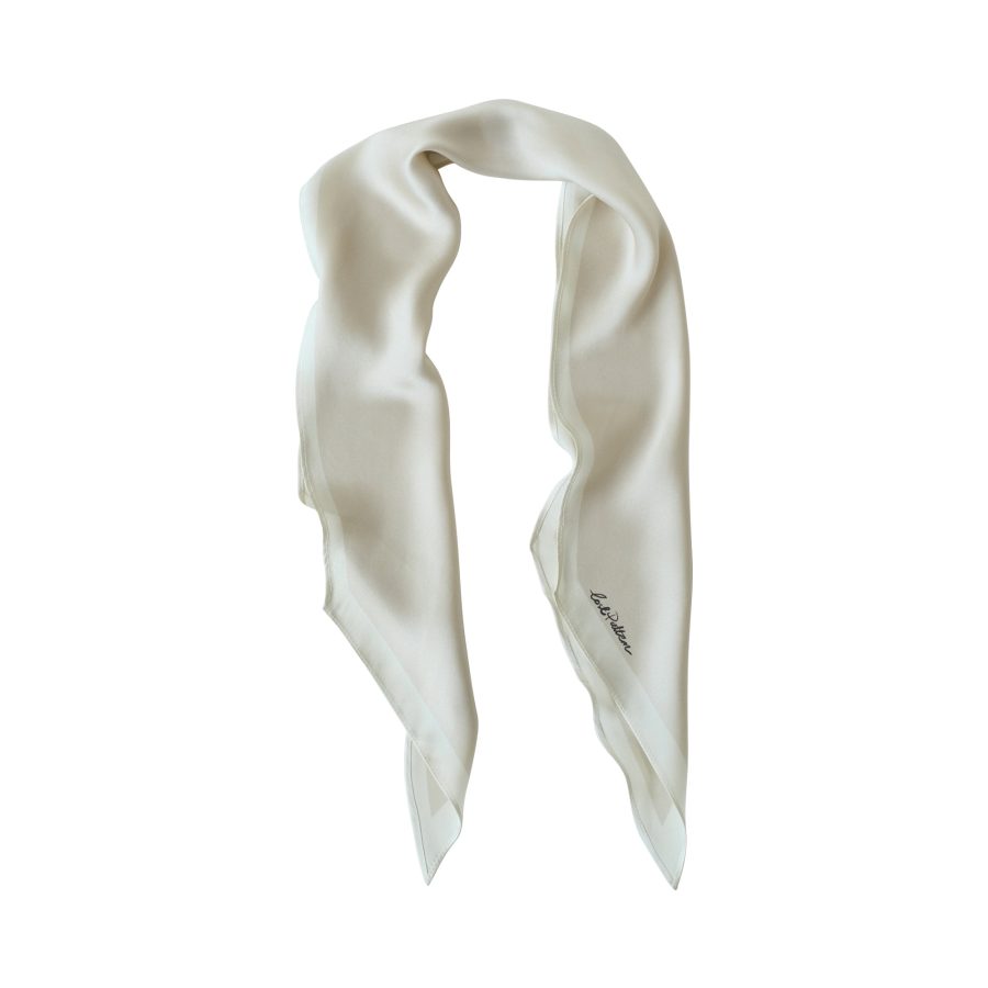 "Satin" Silk Neck Scarf - White