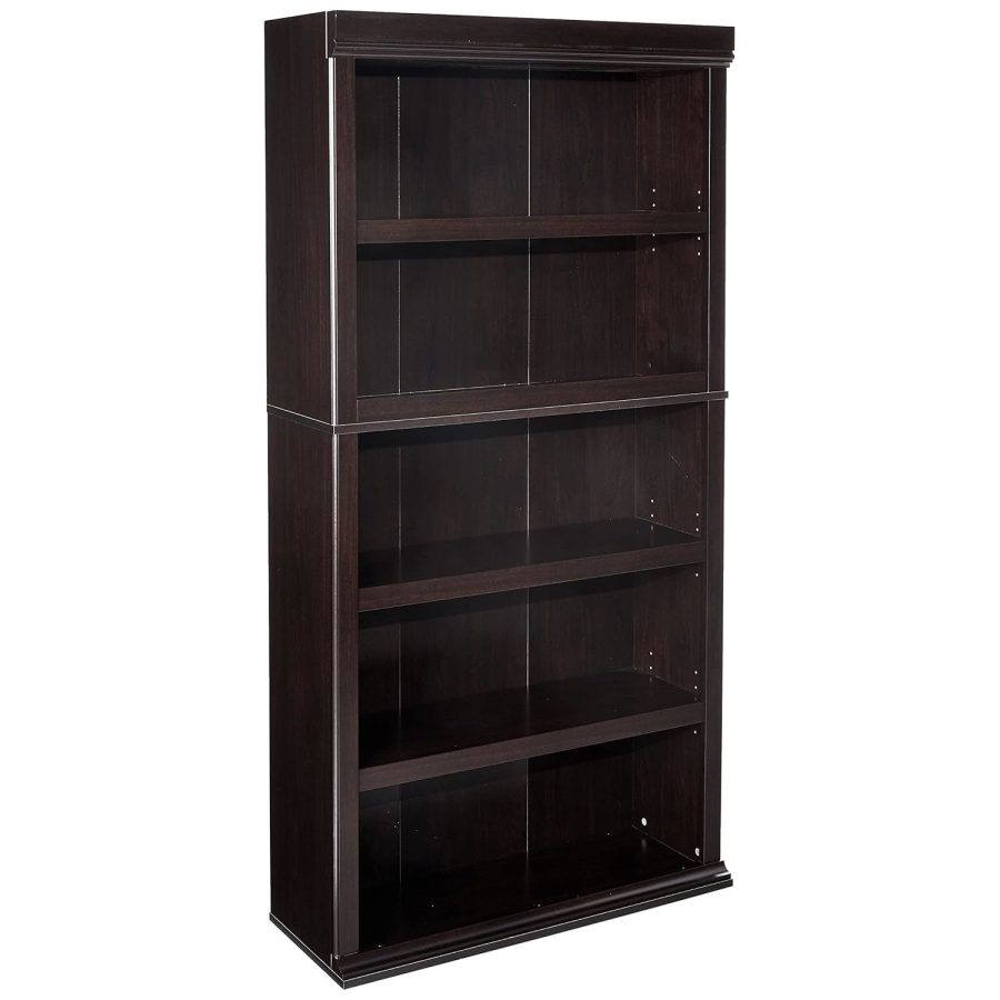 Sauder 5 Shelf Split Bookcase, Jamocha Wood finish