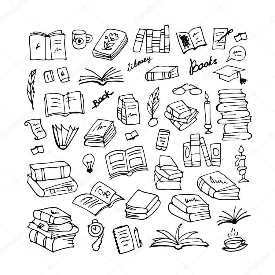 Set of books, sketch for your design