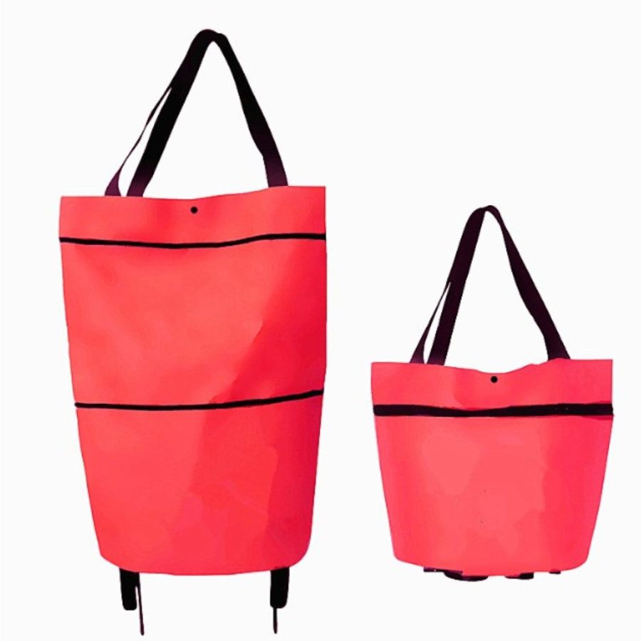 Shopping Bag With Folding Wheels