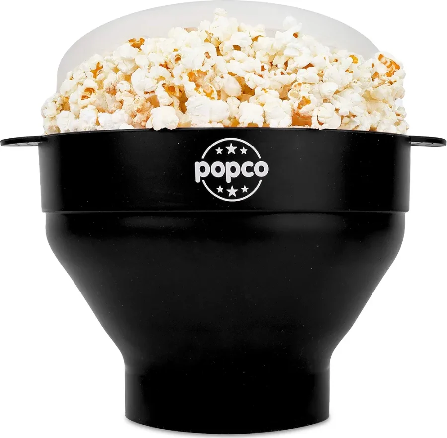 Silicone Microwave Popcorn Popper with Handles - Collapsible Bowl BPA Free