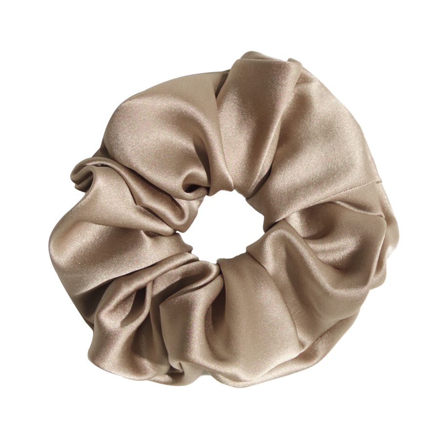 "Silken Hair" Silk Scrunchie Hair Tie - Khaki