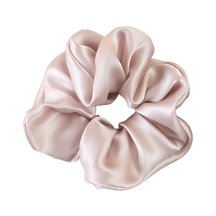 "Silken Hair" Silk Scrunchie Hair Tie - Pale Rose