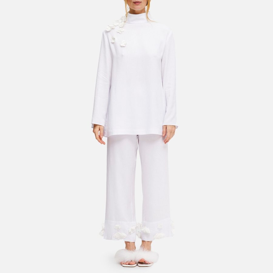 Sleeper The Bloom Black Tie Woven Pyjama Set - M