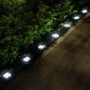 Solar Inground Driveway Lights, 8 LED, 4-Pack