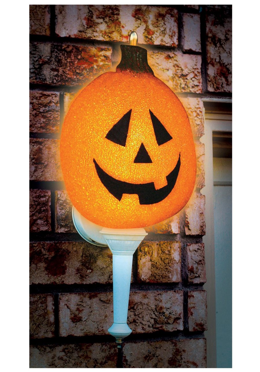 Sparkling Pumpkin Porch Light Cover Decoration