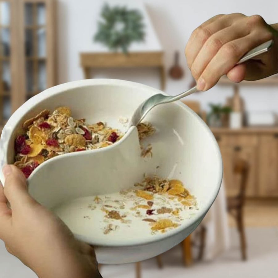 Spiral Slide Partitioned Cereal Bowl