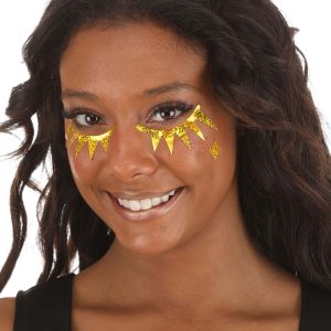 Sunshine Holographic Face Decals in Gold Sparkle