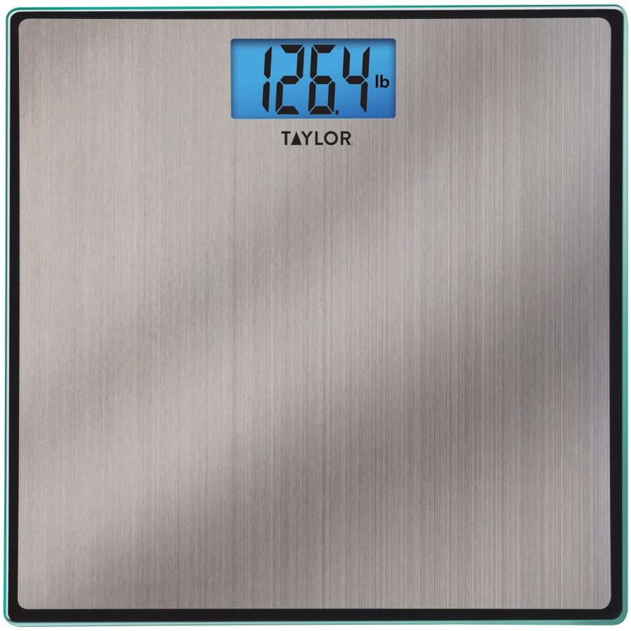 TAYLOR 74074102 Easy-to-Read 400-lb Capacity Stainless Steel Bathroom Scale