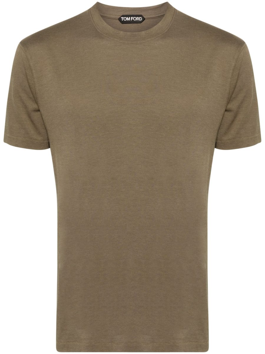 TOM FORD Crew Neck Short Sleeve Cotton T-Shirt Fern Green