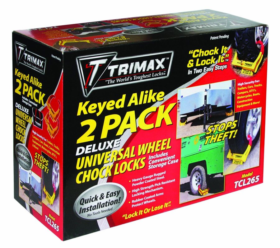 TRIMAX TCL265 Small Deluxe Keyed Alike Wheel Chock Lock (Pack of 2)