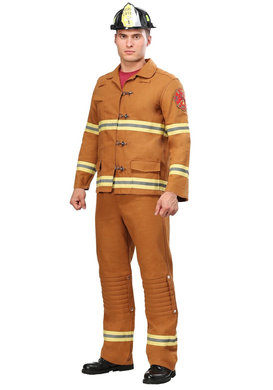 Tan Firefighter Uniform Men's Costume