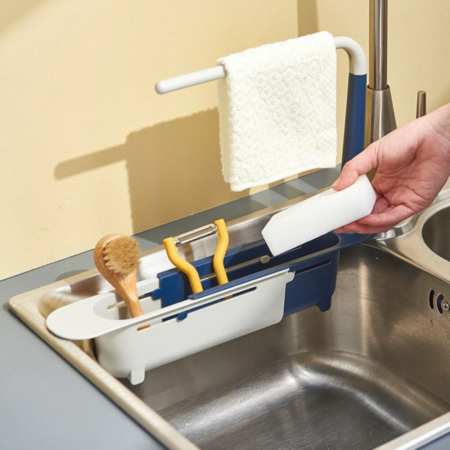 Telescopic Sink Rack With Drain Holes