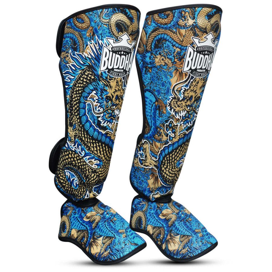 Thai boxing shin guards Buddha Fight Wear Dragon