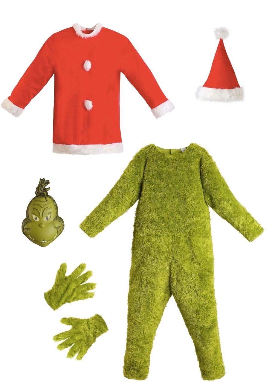 The Grinch Adult Plus Size Santa Deluxe Jumpsuit with Mask