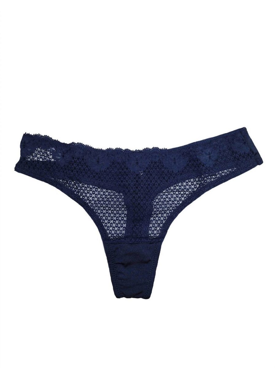 Timpa Lingerie duet lace low rise thong in Dark Denim