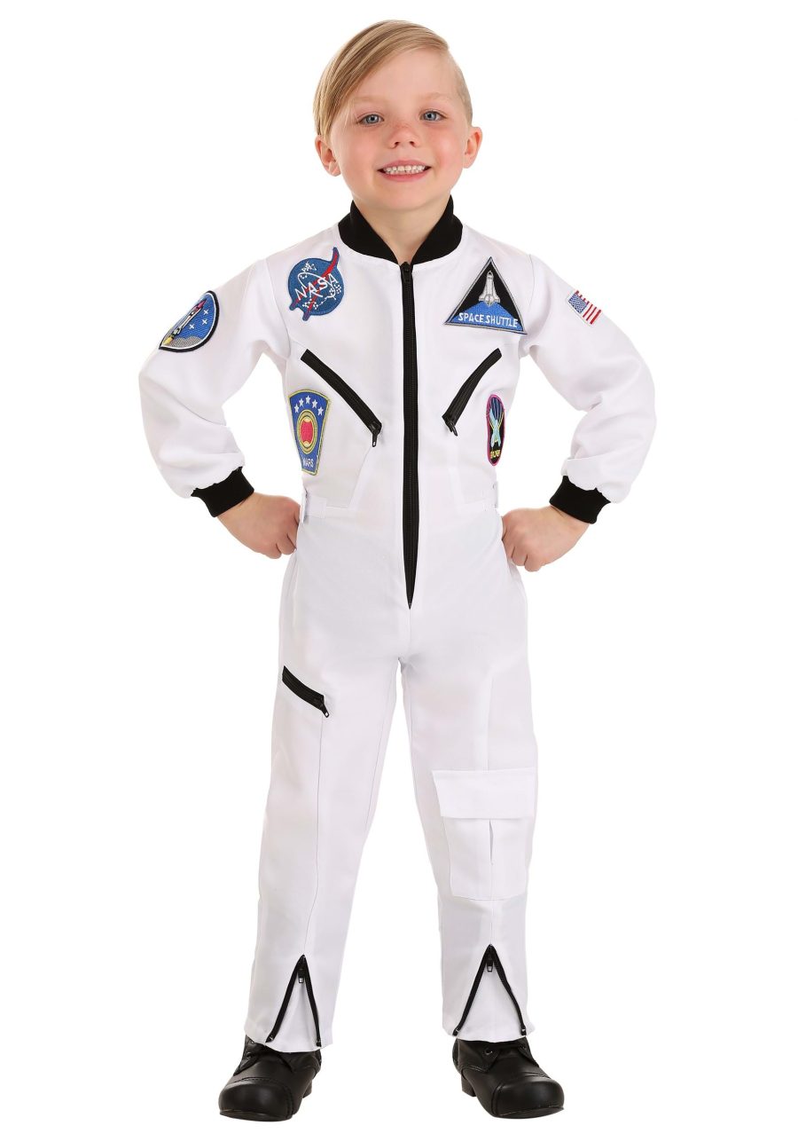 Toddler White Astronaut Jumpsuit Costume