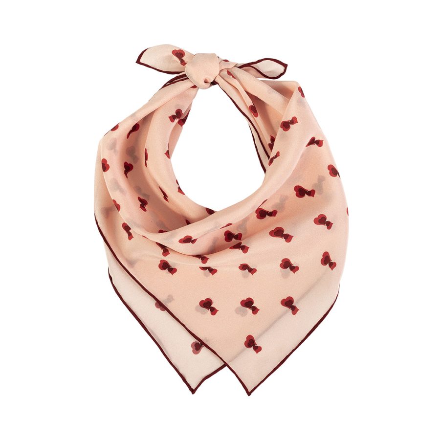 "Twin Hearts" Silk Crepe Bandana