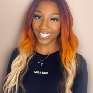 UNice 13x4 Lace Front Sunflower Ombre With Light Blonde Ends Body Wave Wig