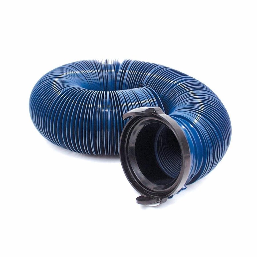 VALTERRA D040120PB D04-0120PB 10FT Standard Quick Drain RV Hose with 3 INCH Straight Hose Adapter, Blue