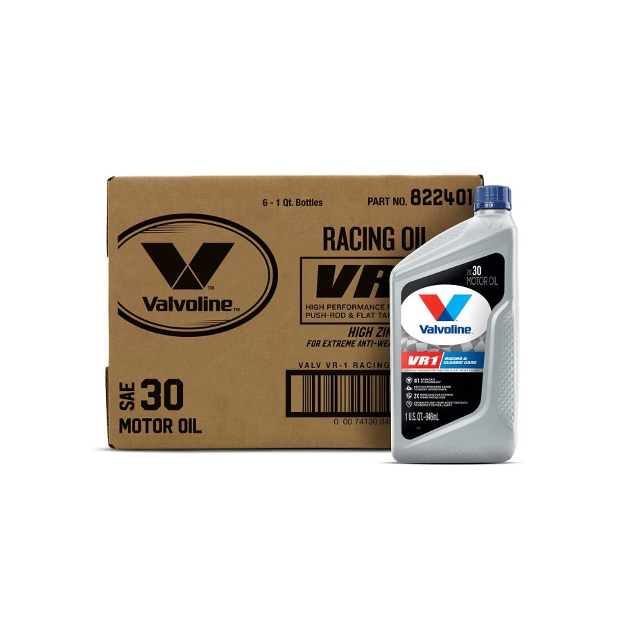 VALVOLINE 822401 VR1 Racing SAE 30 Motor Oil 1 QT, Case of 6