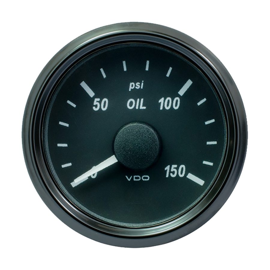 VDO A2C3833240030 SINGLEVIU 52MM (2-1/16 INCH) OIL PRESSURE GAUGE - 150 PSI