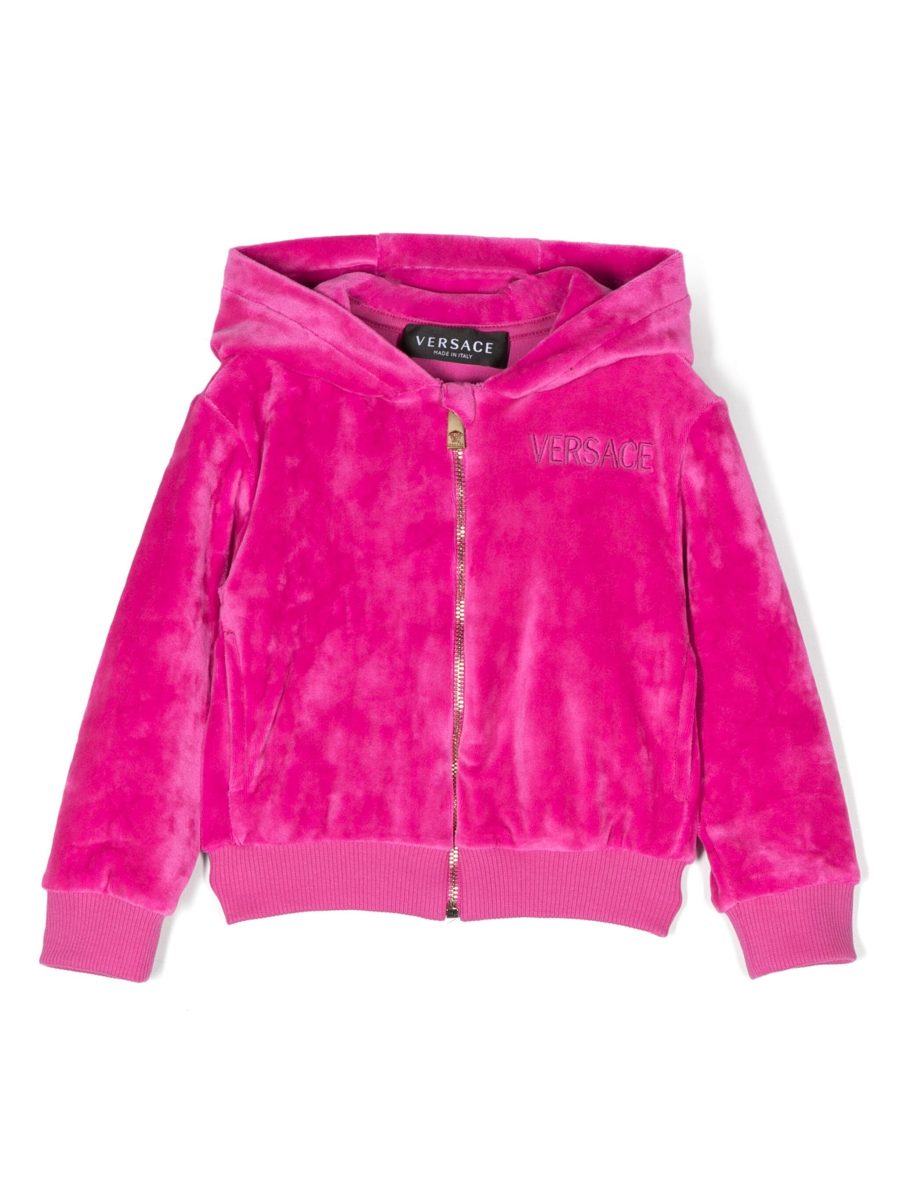 VERSACE BABY Girls Medusa Head Logo-embroidered Jacket Fuchsia Pink