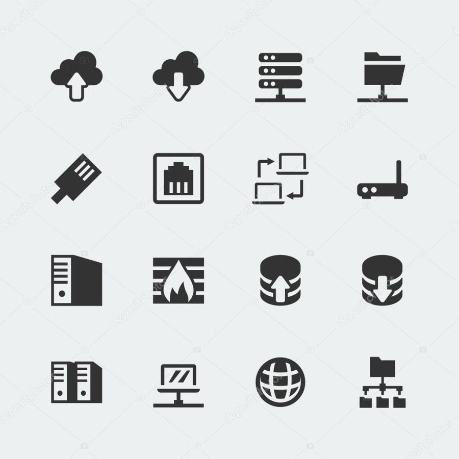 Vector network mini icons set