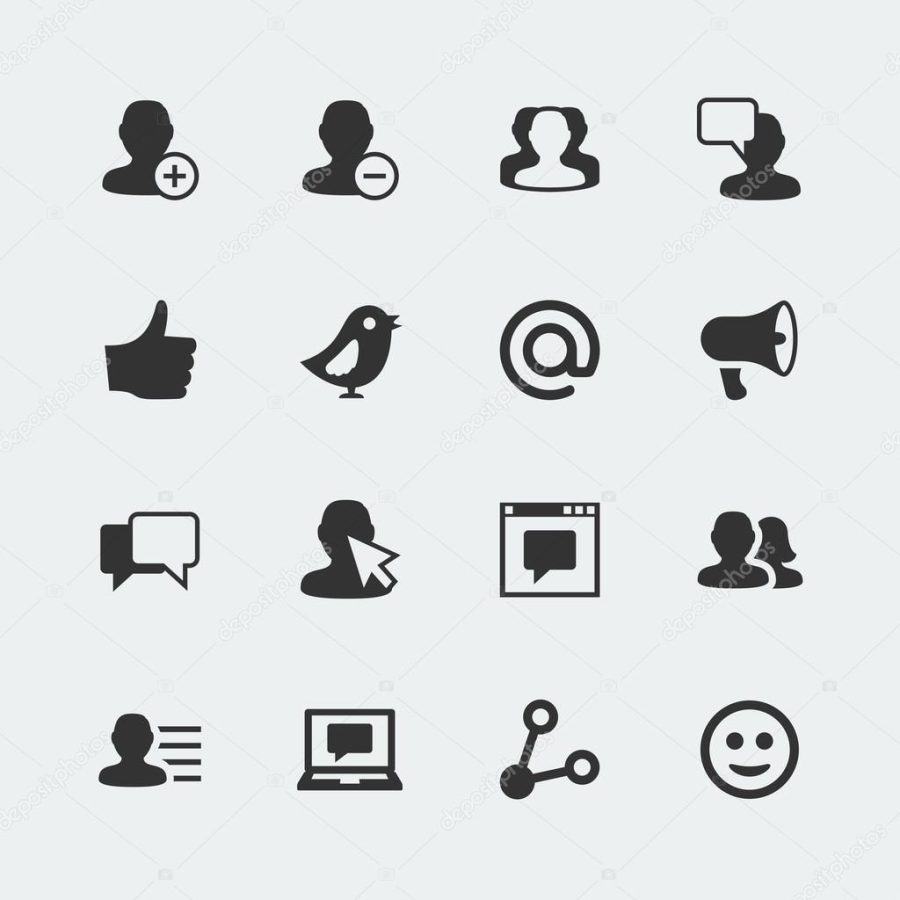 Vector social network mini icons set