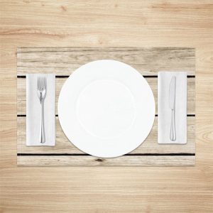 Vintage Light Brown Wood Grain Set Of 4 Placemats - Aperturee