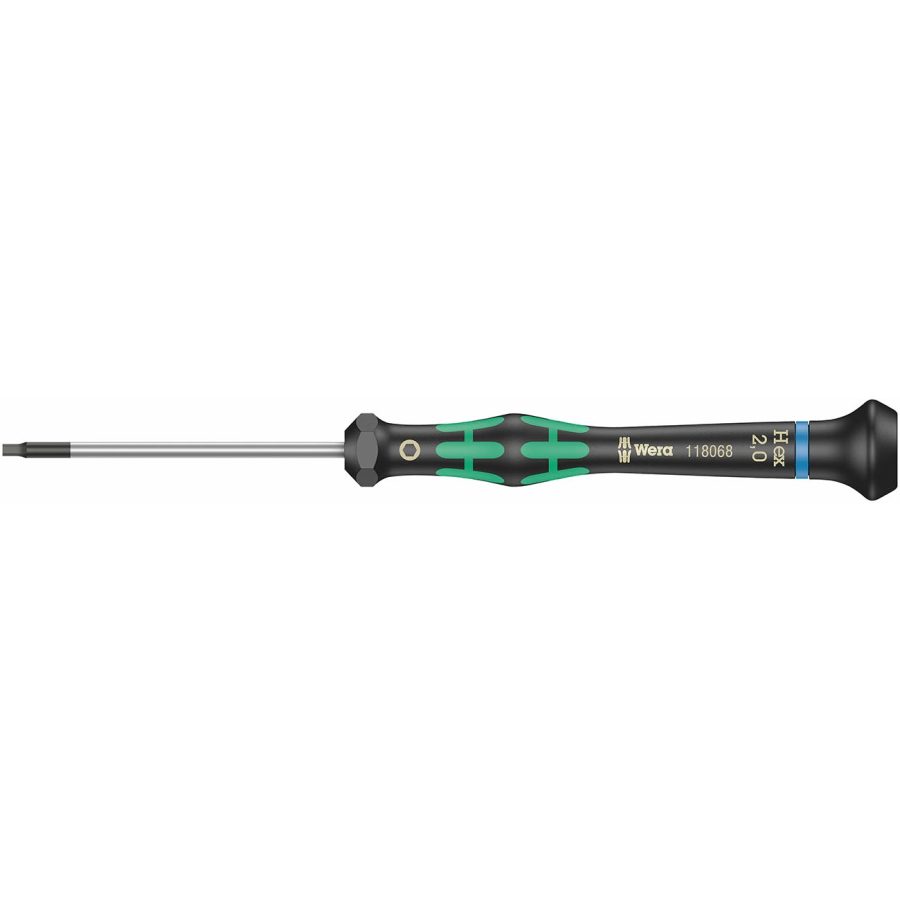 WERA 05118068001 Micro Electronics Precision Metric Hex-Plus Screwdriver - 2mm x 60mm