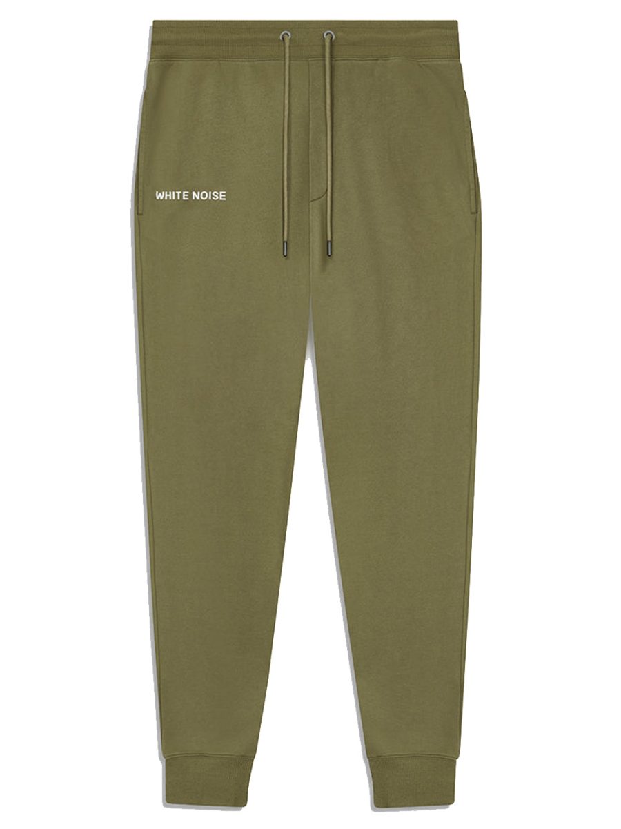 WHITE NOISE Classic Logotype Cotton Sweatpants Khaki