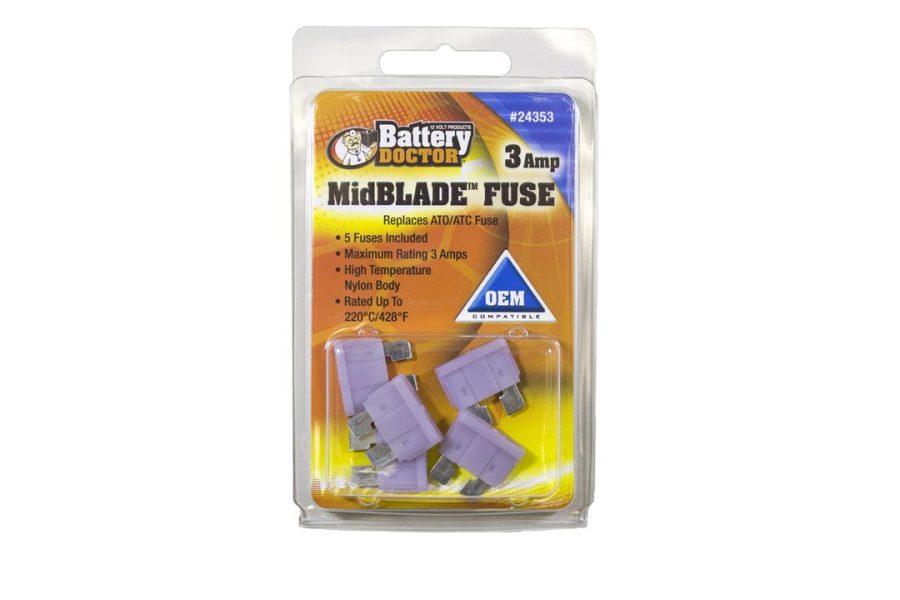 WIRTHCO 24353 ATO/ATC Standard Blade Fuse-3A-Violet-5Pcs