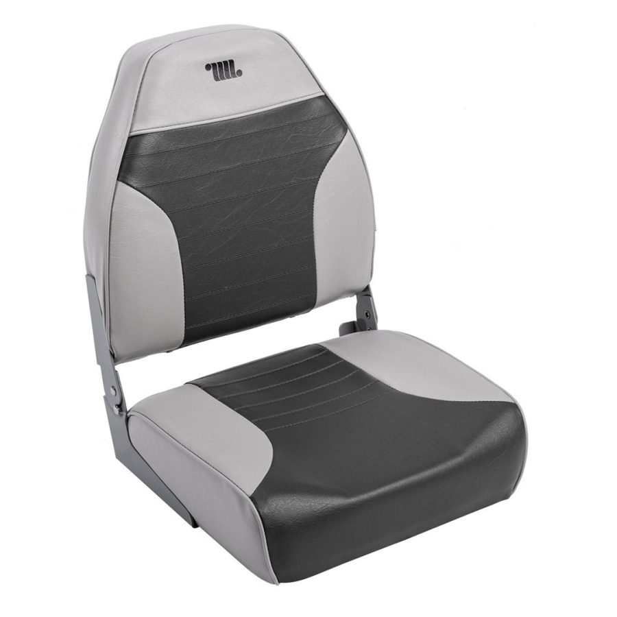 WISE D588PLS664 8WD588PLS-664 Standard High Back Fishing Boat Seat, Grey/Charcoal