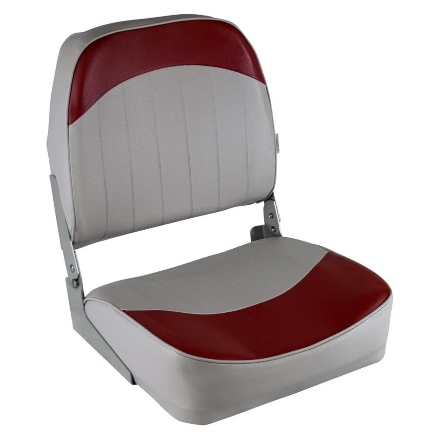 WISE D734PLS661 8WD734PLS-661 Standard Low Back Boat Seat, Grey/Red