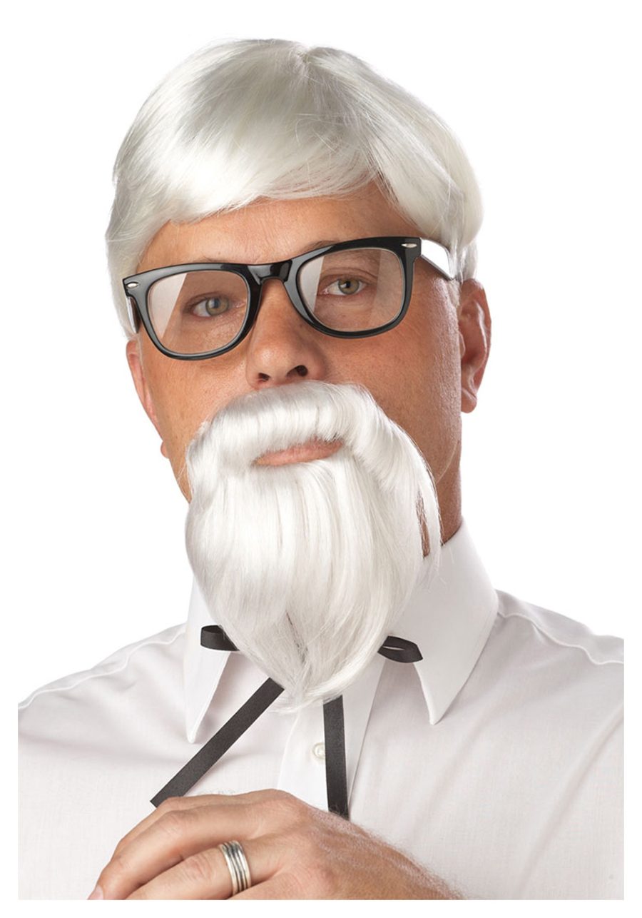 White Colonel Wig and Moustache Accessory