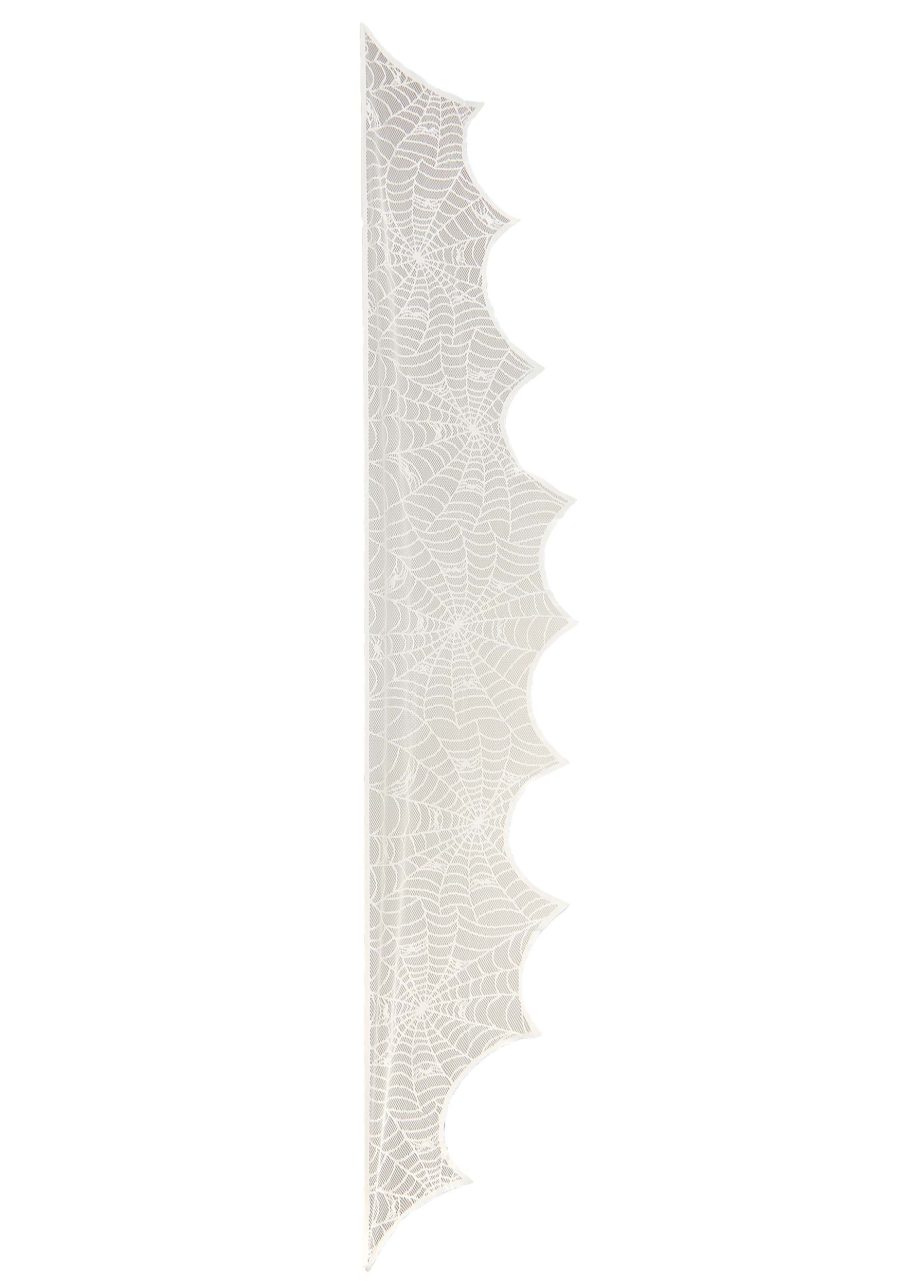 White Spider Web Mantel Scarf