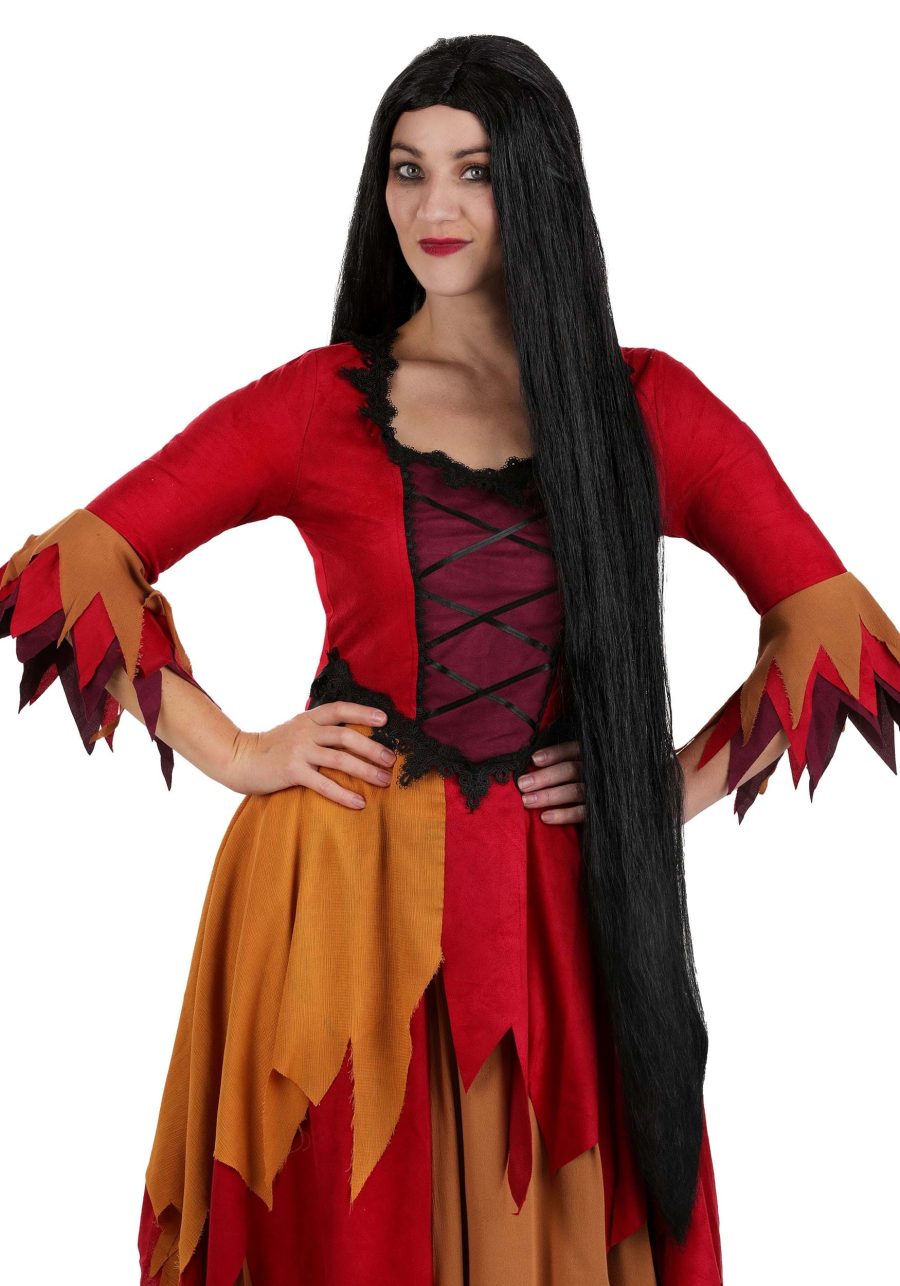 Women's 40 Long Black Witch Wig