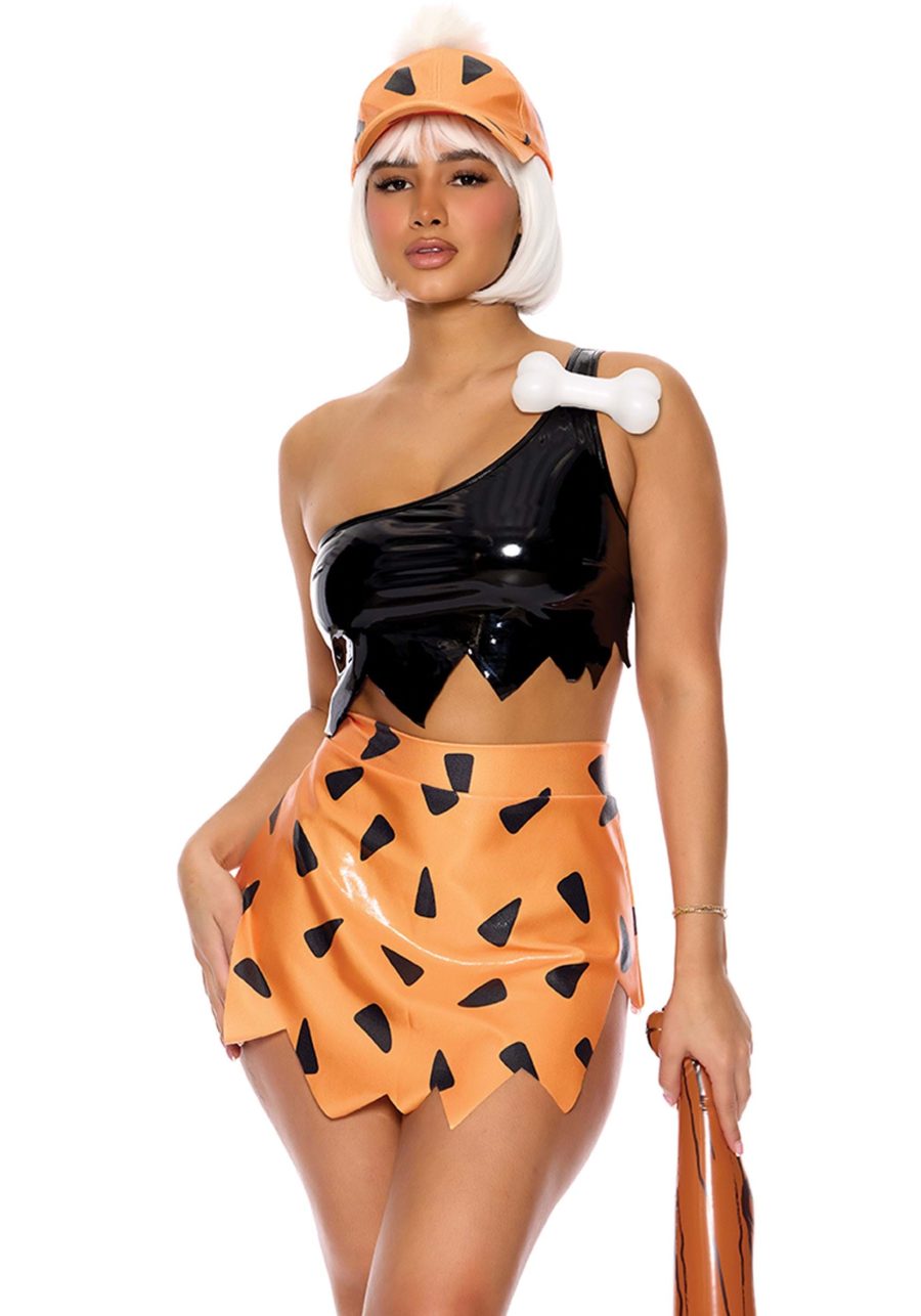 Women's 5 Piece Patent BAM! Bedrock Baddie Costume