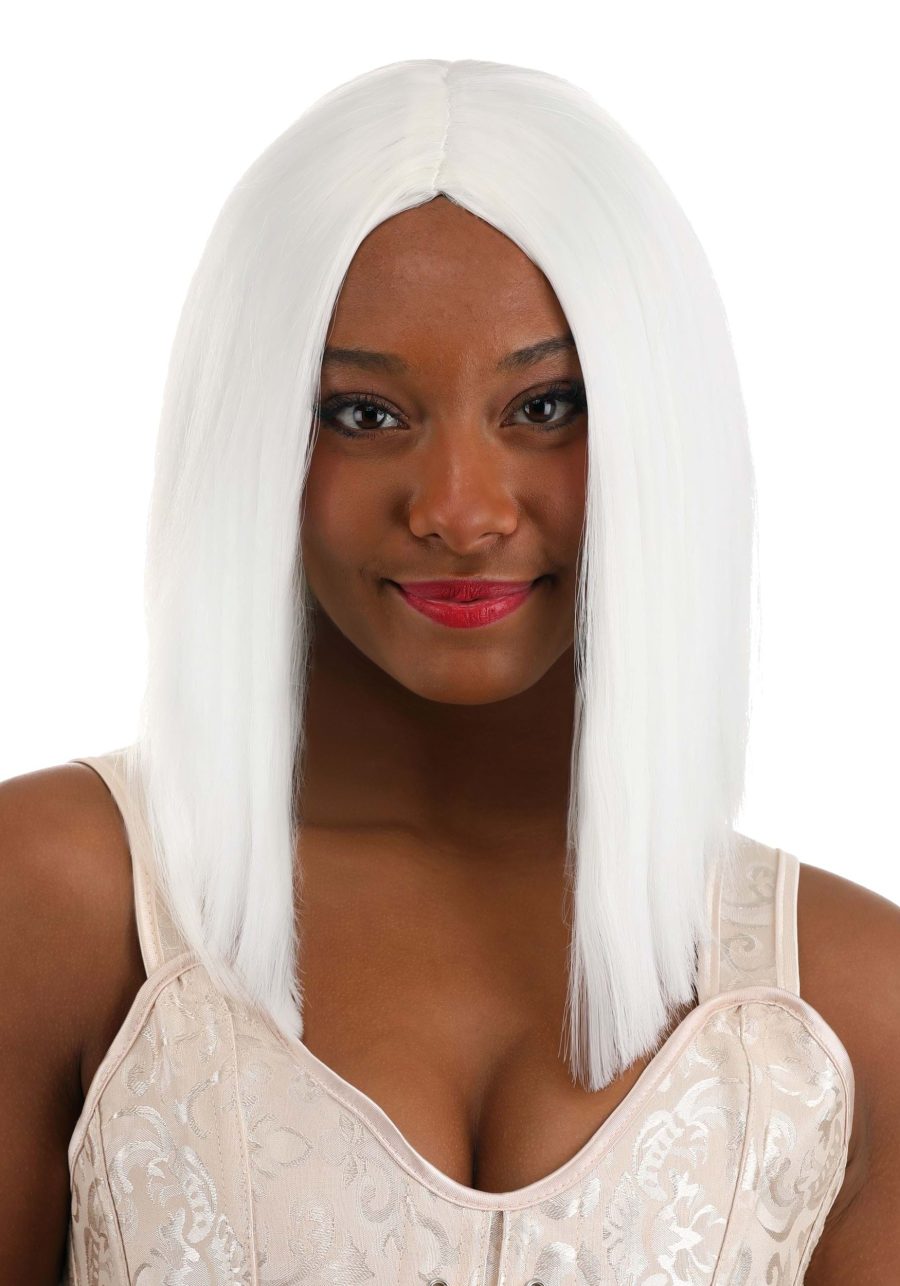 Women's Bright White Long Bob Wig