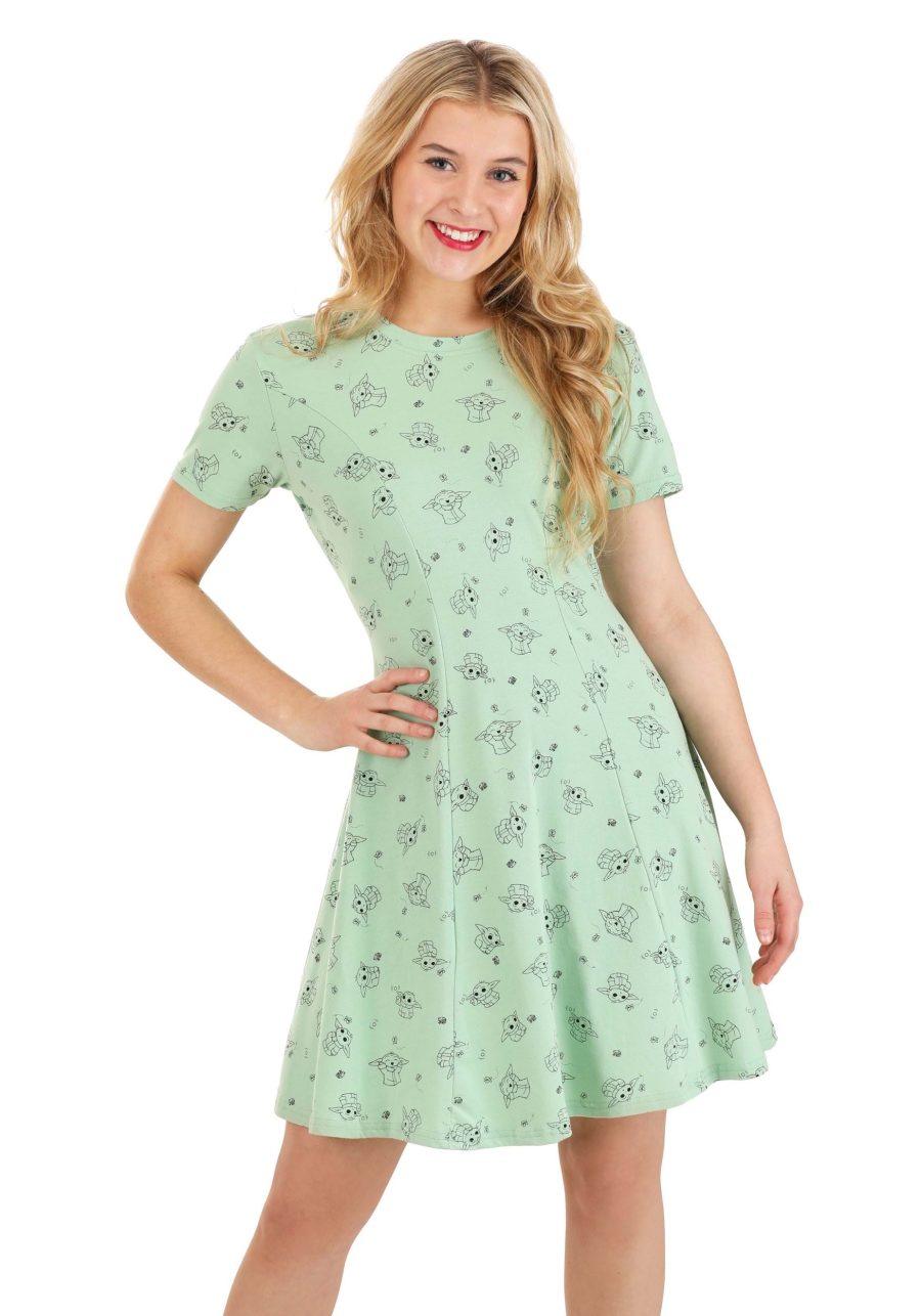 Women's Cakeworthy Star Wars Grogu Skater Dress