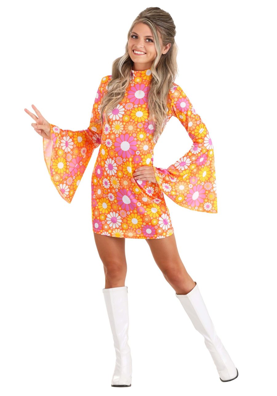 Women's Far Out Flower Dress Costume