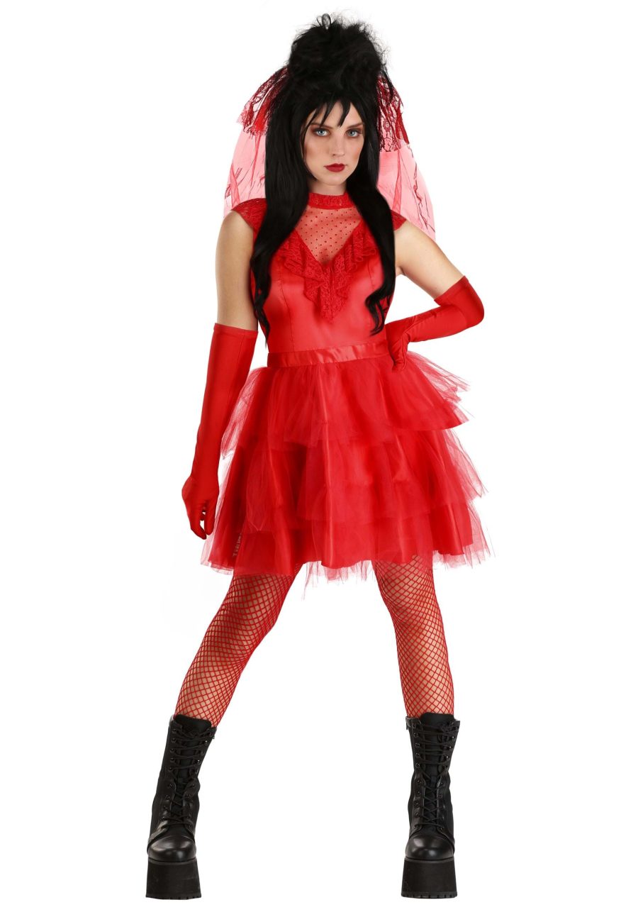 Women's Ghostly Red Wedding Dress Costume