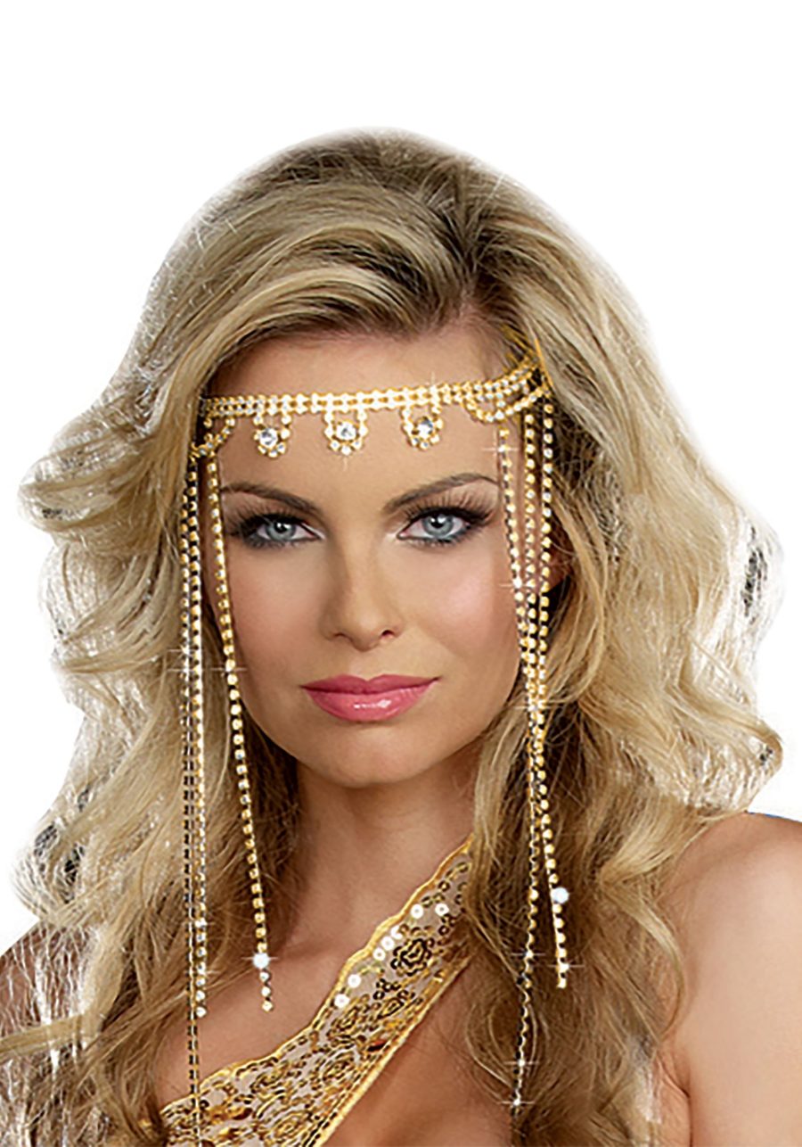 Women's Gold Shimmer Rhinestone Headpiece