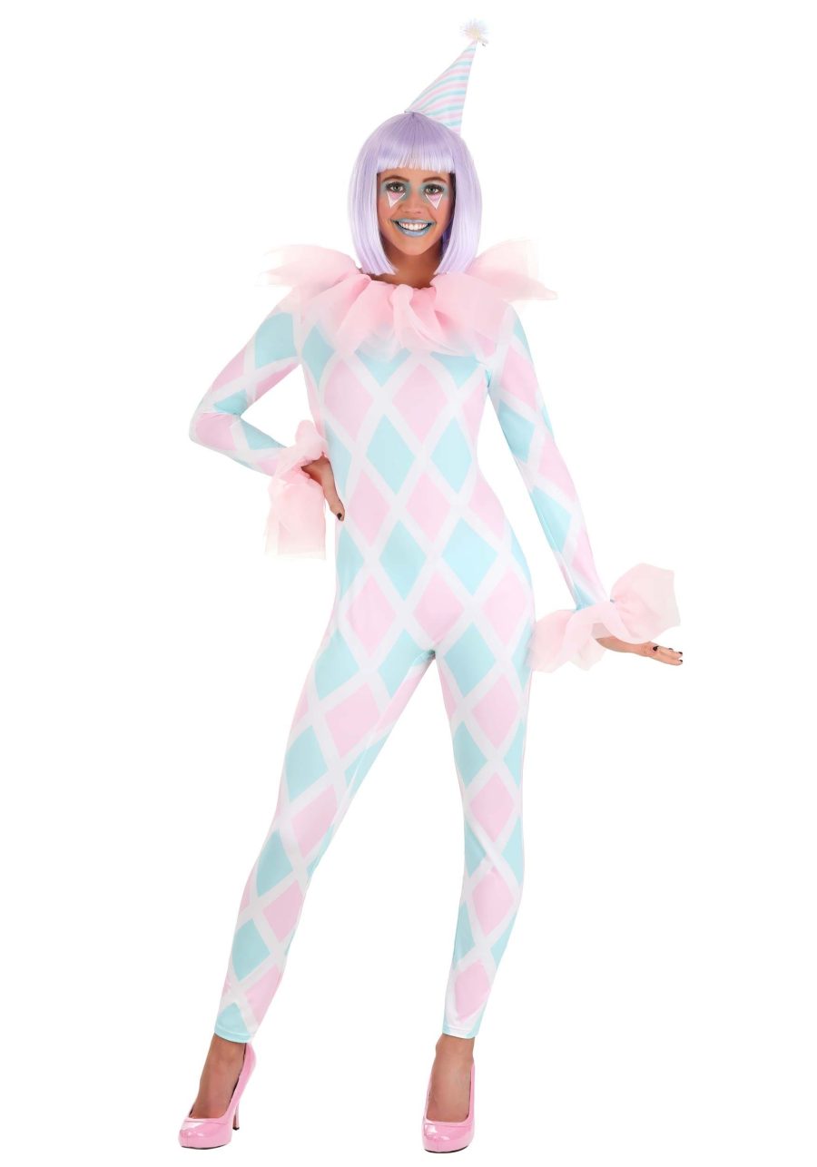 Women's Pastel Diamond Clown Costume