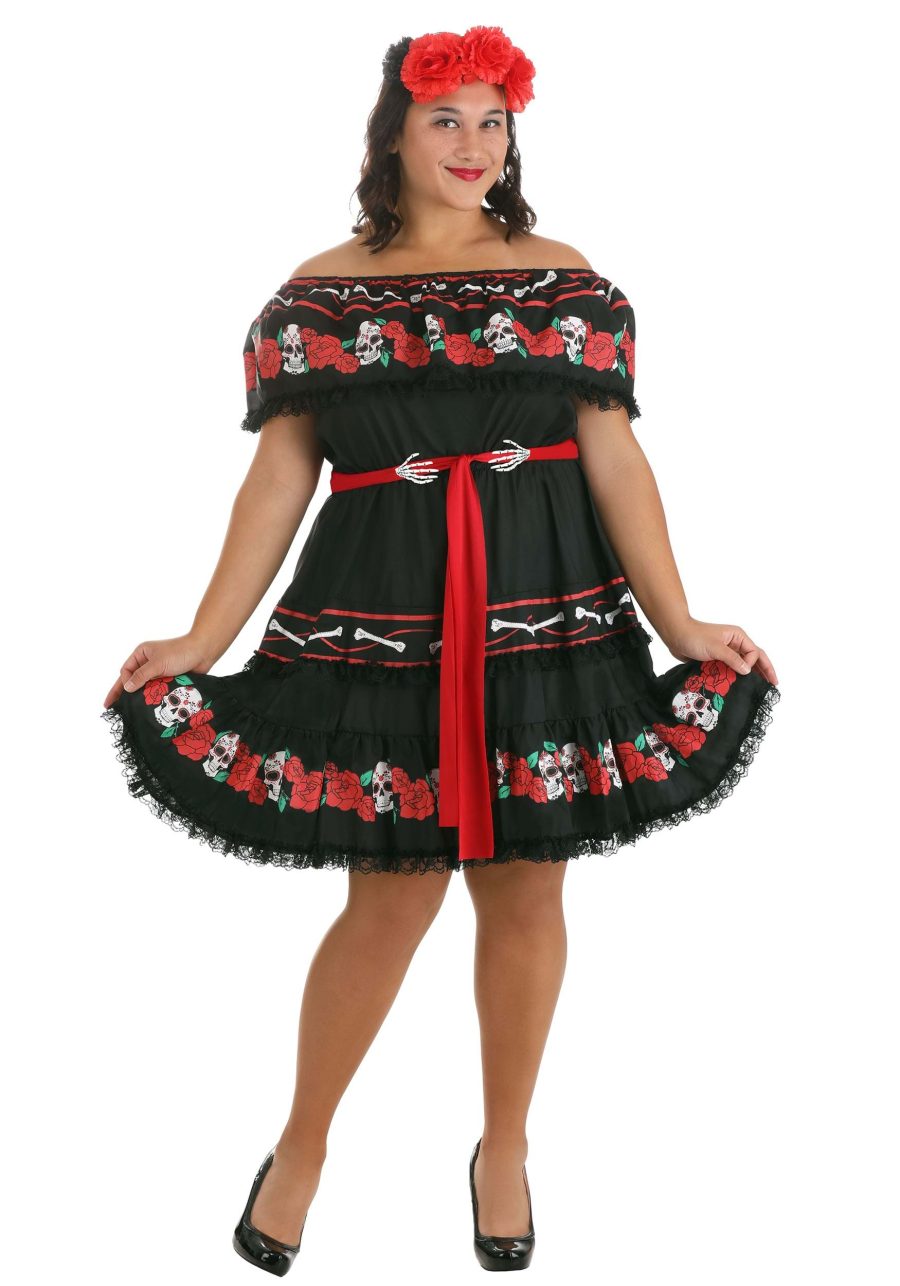 Women's Plus Size Sugar Skull Costume