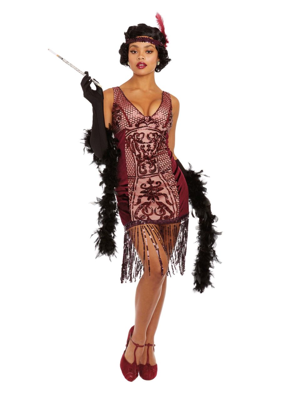 Women's Red Va-Va Voom Flapper Adult Costume