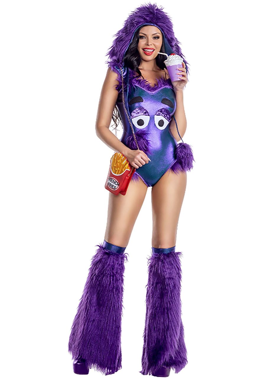 Women's Sexy Purple Grim Milkshake Monster Costume