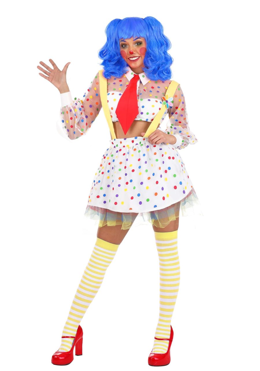 Women's Sheer Clown Costume